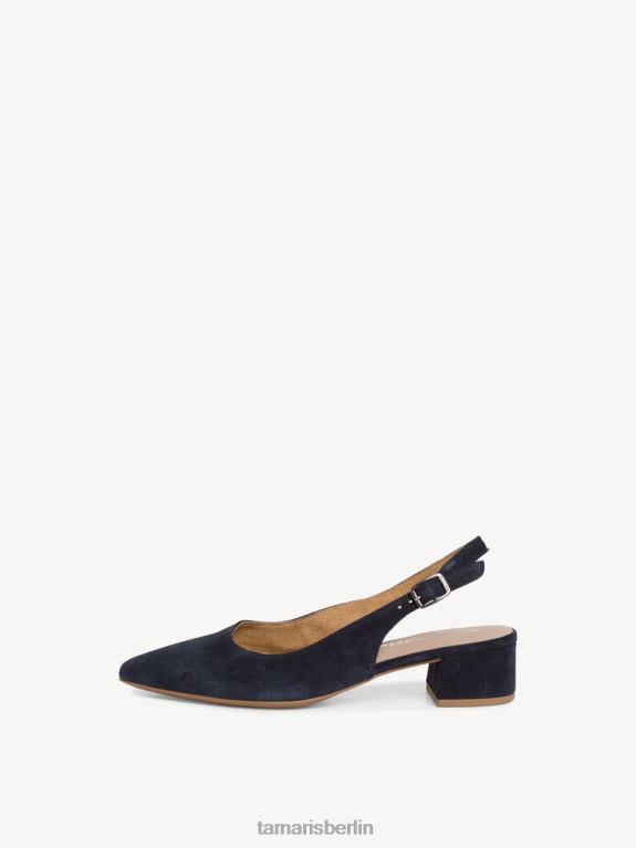 de Tamaris Frauen Leder-Sling-Pumps – Blau/Marineblau 0LHV4433 Schuhe