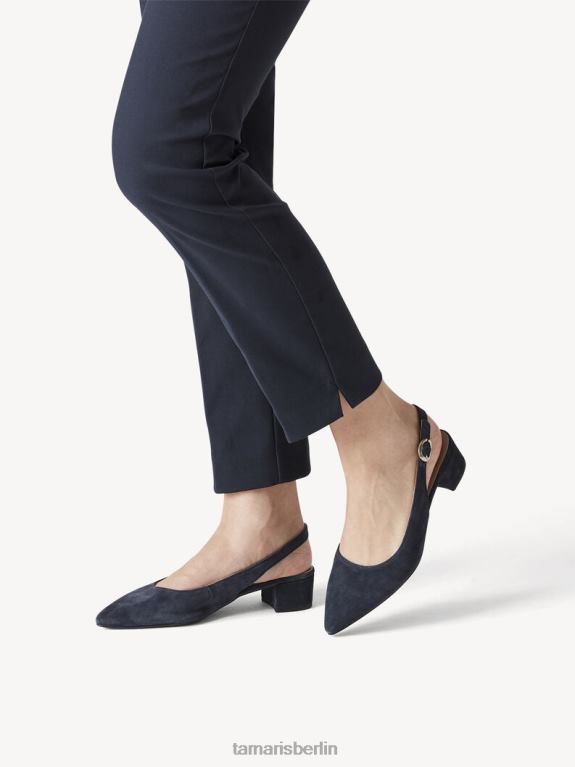 de Tamaris Frauen Leder-Sling-Pumps – Blau/Marineblau 0LHV4433 Schuhe