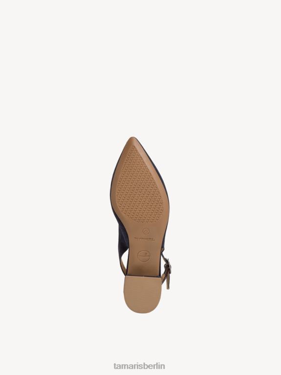de Tamaris Frauen Leder-Sling-Pumps – Blau/Marineblau 0LHV4433 Schuhe