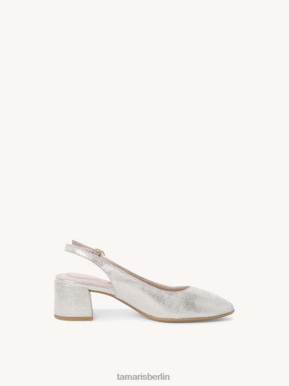 de Tamaris Frauen Leder-Sling-Pumps – Metallic/Wolkiges Gold 0LHV4726 Schuhe