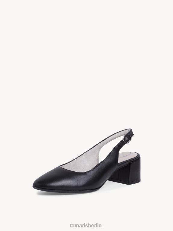 de Tamaris Frauen Leder-Sling-Pumps – Schwarz/Schwarzes Nappaleder 0LHV41228 Schuhe