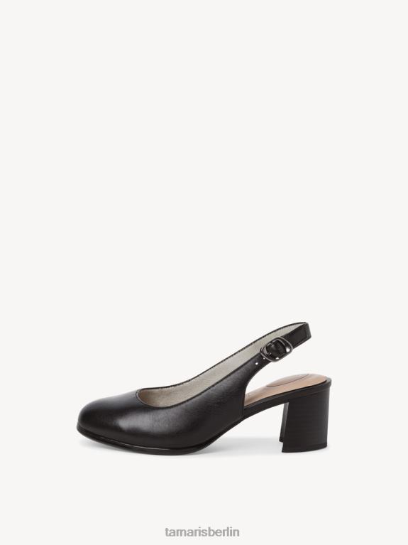 de Tamaris Frauen Leder-Sling-Pumps – Schwarz/Schwarzes Nappaleder 0LHV4850 Schuhe