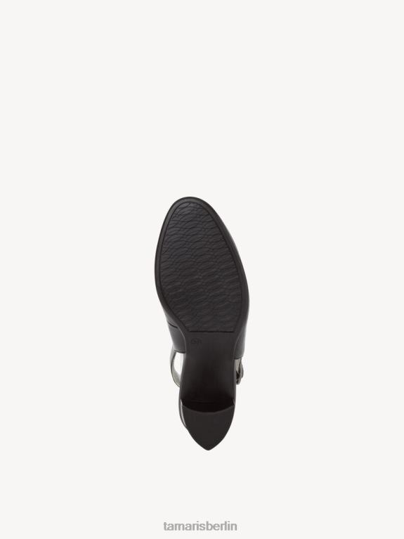 de Tamaris Frauen Leder-Sling-Pumps – Schwarz/Schwarzes Nappaleder 0LHV4850 Schuhe