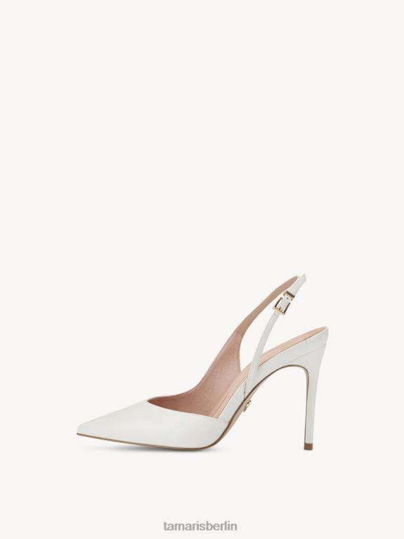 de Tamaris Frauen Leder-Sling-Pumps – Weiß/Perlweiß 0LHV41770 Schuhe