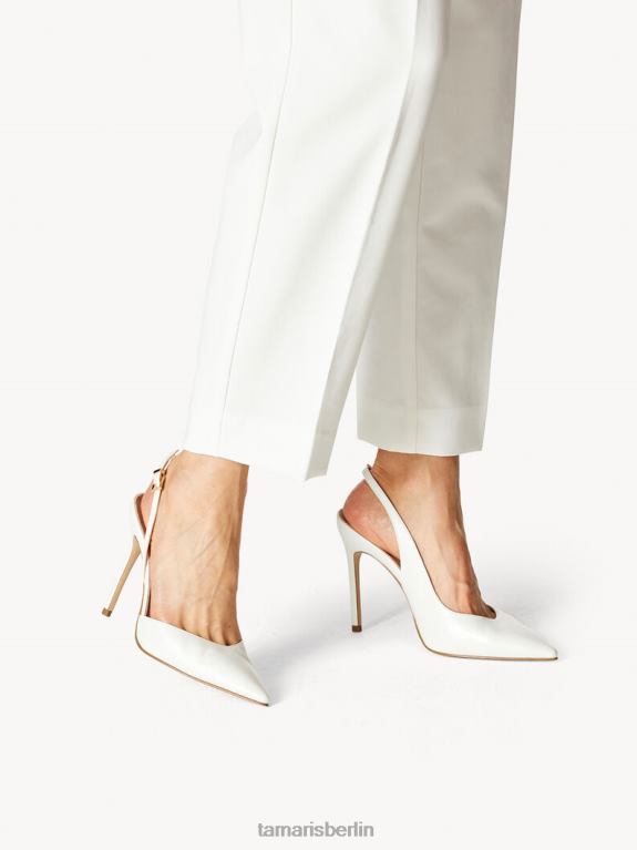 de Tamaris Frauen Leder-Sling-Pumps – Weiß/Perlweiß 0LHV41770 Schuhe
