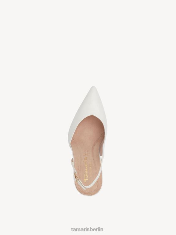 de Tamaris Frauen Leder-Sling-Pumps – Weiß/Perlweiß 0LHV41770 Schuhe
