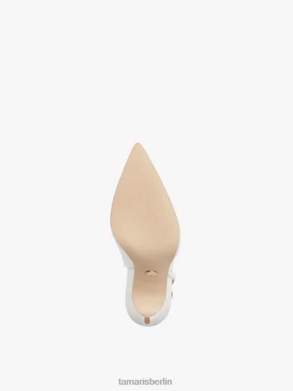 de Tamaris Frauen Leder-Sling-Pumps – Weiß/Perlweiß 0LHV41770 Schuhe