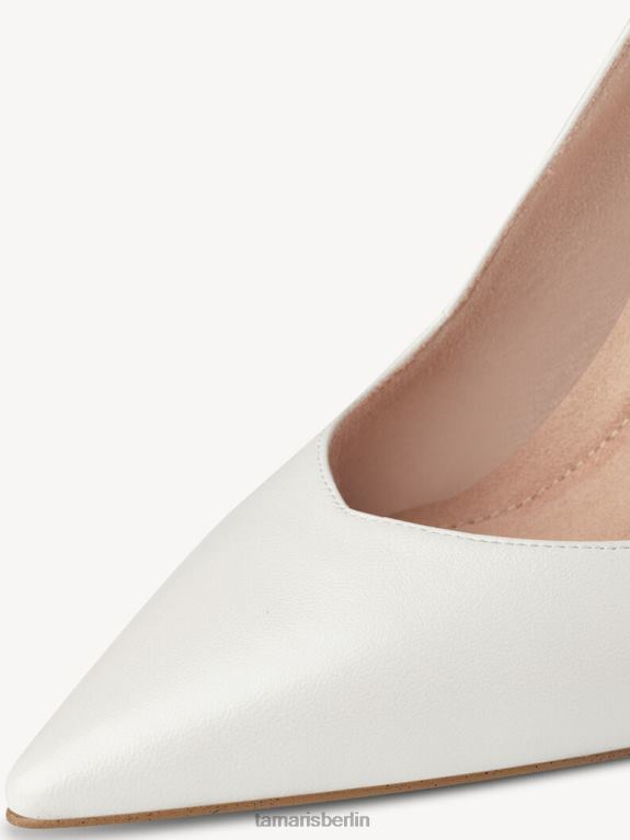 de Tamaris Frauen Leder-Sling-Pumps – Weiß/Perlweiß 0LHV41770 Schuhe