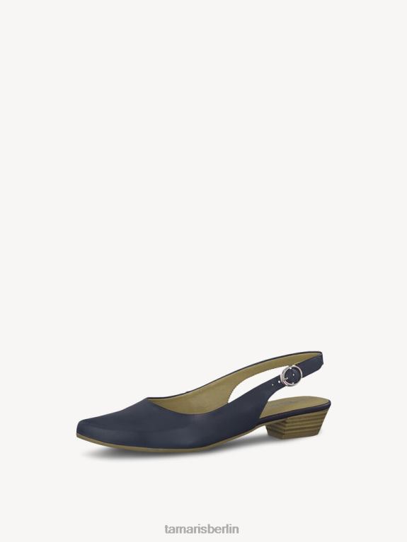 de Tamaris Frauen Leder-Sling-Pumps – blaues/marineblaues Leder 0LHV41155 Schuhe