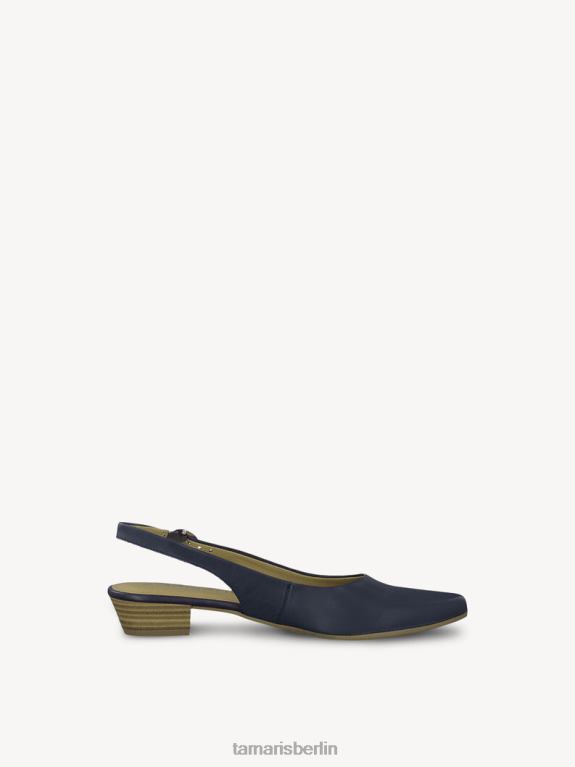 de Tamaris Frauen Leder-Sling-Pumps – blaues/marineblaues Leder 0LHV41155 Schuhe