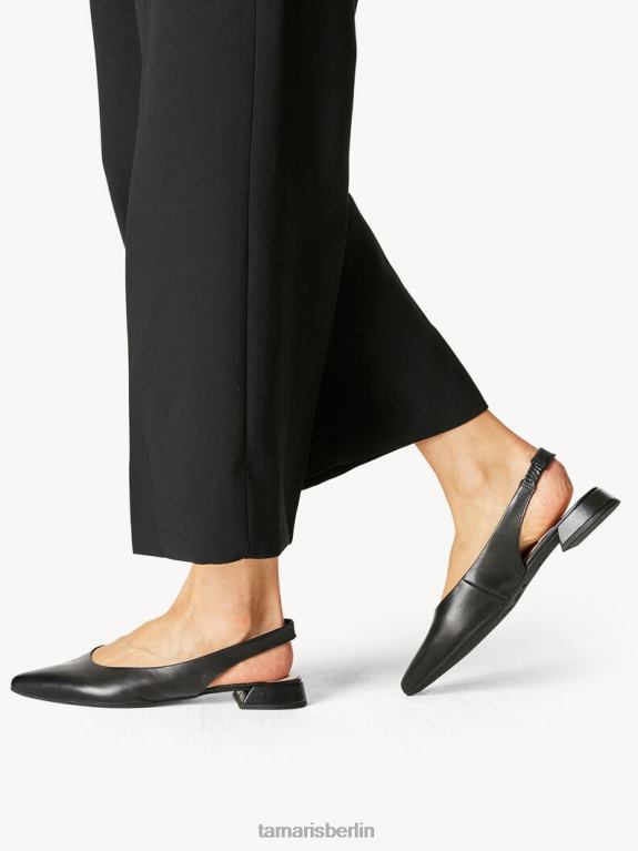 de Tamaris Frauen Leder-Sling-Pumps – schwarz/schwarzes Leder 0LHV41004 Schuhe