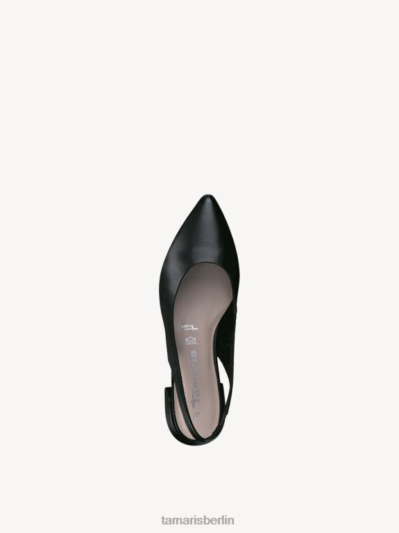 de Tamaris Frauen Leder-Sling-Pumps – schwarz/schwarzes Leder 0LHV41004 Schuhe