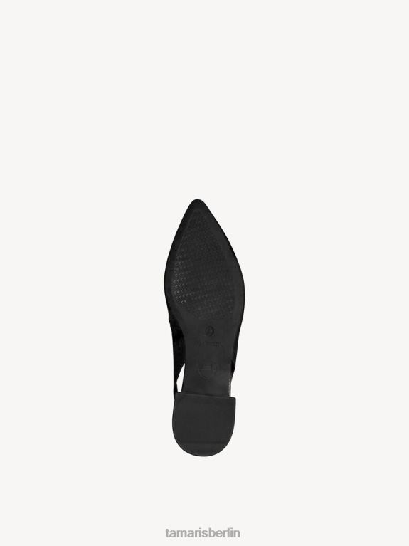 de Tamaris Frauen Leder-Sling-Pumps – schwarz/schwarzes Leder 0LHV41004 Schuhe