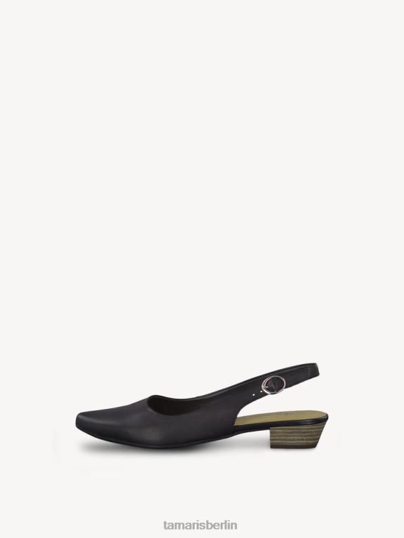 de Tamaris Frauen Leder-Sling-Pumps – schwarz/schwarzes Leder 0LHV41331 Schuhe