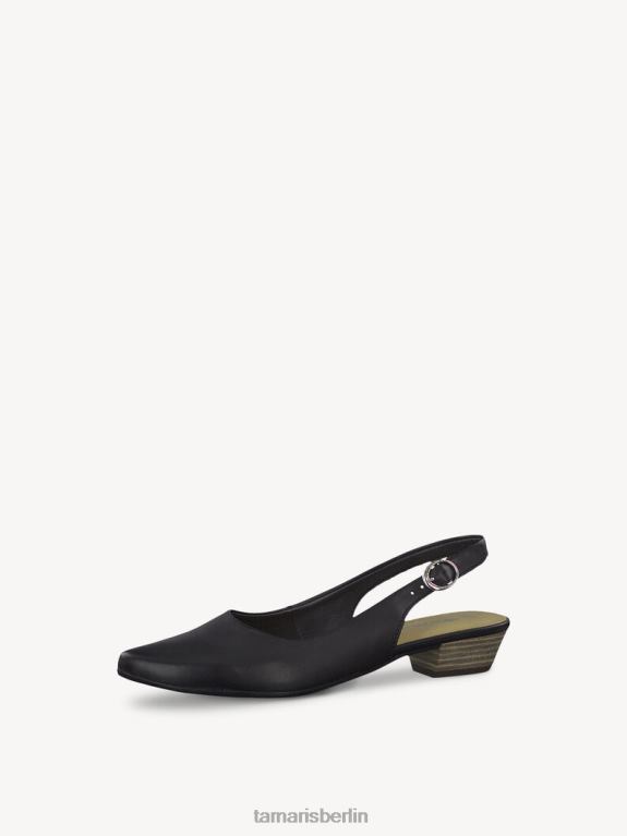 de Tamaris Frauen Leder-Sling-Pumps – schwarz/schwarzes Leder 0LHV41331 Schuhe