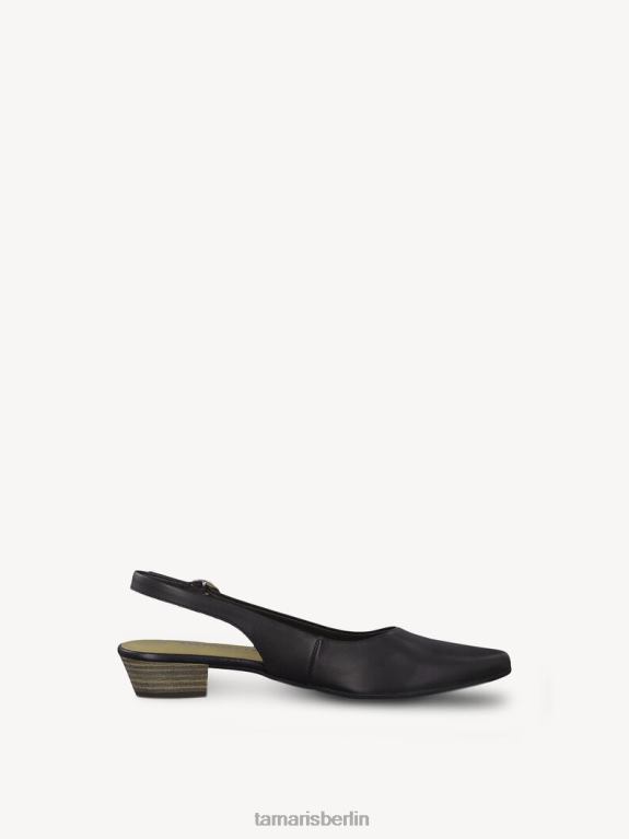 de Tamaris Frauen Leder-Sling-Pumps – schwarz/schwarzes Leder 0LHV41331 Schuhe