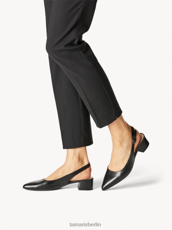de Tamaris Frauen Leder-Sling-Pumps – schwarz/schwarzes Leder 0LHV41577 Schuhe