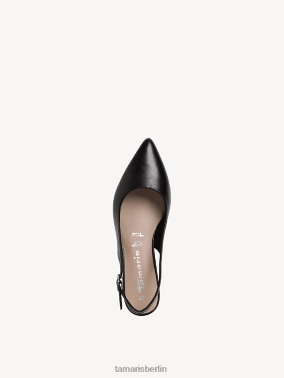 de Tamaris Frauen Leder-Sling-Pumps – schwarz/schwarzes Leder 0LHV41577 Schuhe