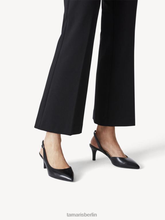 de Tamaris Frauen Leder-Sling-Pumps – schwarz/schwarzes Leder 0LHV42084 Schuhe