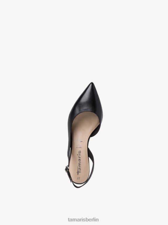 de Tamaris Frauen Leder-Sling-Pumps – schwarz/schwarzes Leder 0LHV42084 Schuhe