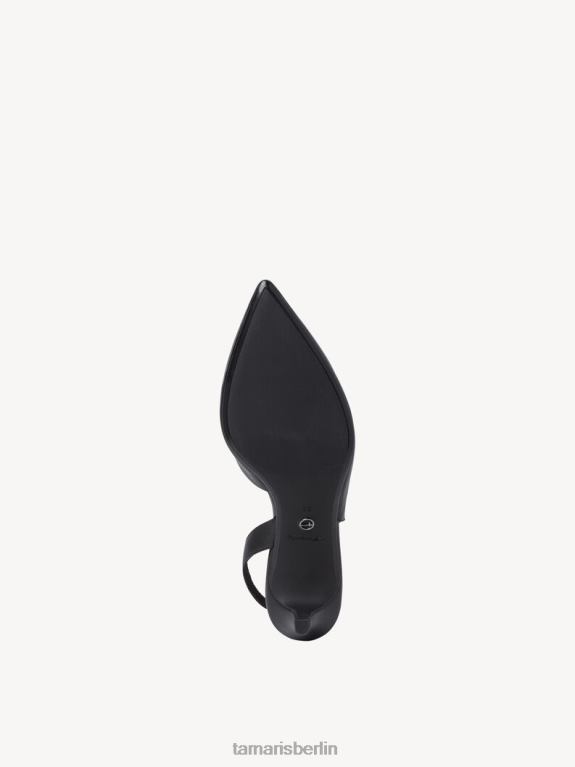 de Tamaris Frauen Leder-Sling-Pumps – schwarz/schwarzes Leder 0LHV42084 Schuhe