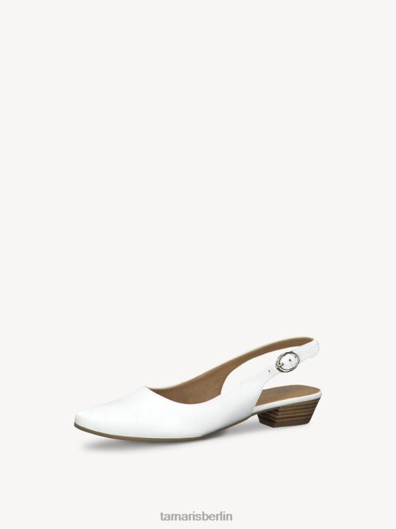de Tamaris Frauen Leder-Sling-Pumps – weiß/weißes Leder 0LHV41158 Schuhe