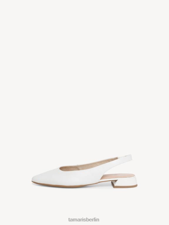 de Tamaris Frauen Leder-Sling-Pumps – weiß/weißes Leder 0LHV4301 Schuhe