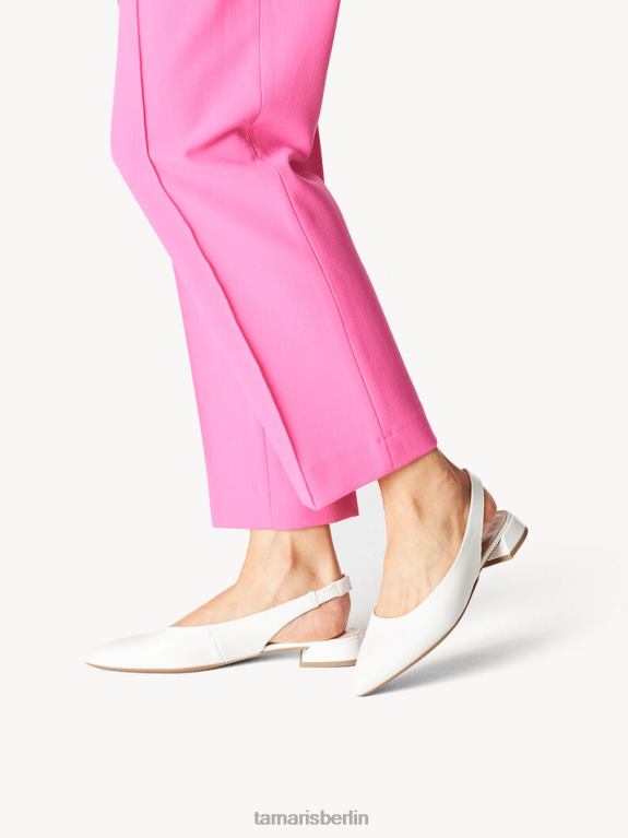 de Tamaris Frauen Leder-Sling-Pumps – weiß/weißes Leder 0LHV4301 Schuhe