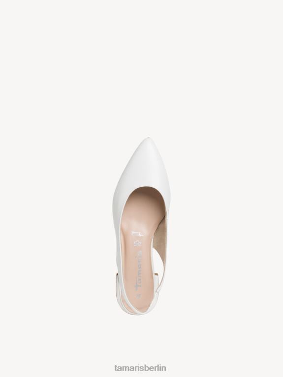 de Tamaris Frauen Leder-Sling-Pumps – weiß/weißes Leder 0LHV4301 Schuhe