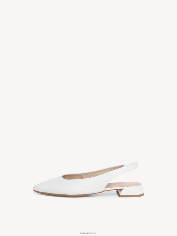 de Tamaris Frauen Leder-Sling-Pumps – weiß/weißes Leder 0LHV4301 Schuhe