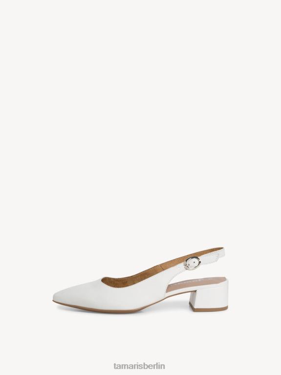 de Tamaris Frauen Leder-Sling-Pumps – weiß/weißes Leder 0LHV4816 Schuhe