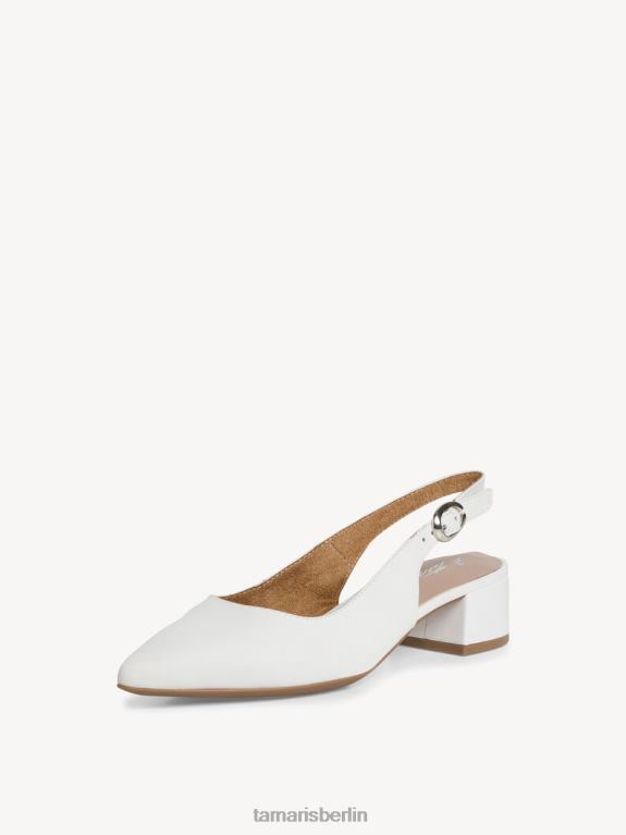 de Tamaris Frauen Leder-Sling-Pumps – weiß/weißes Leder 0LHV4816 Schuhe