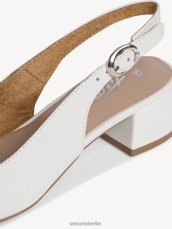 de Tamaris Frauen Leder-Sling-Pumps – weiß/weißes Leder 0LHV4816 Schuhe