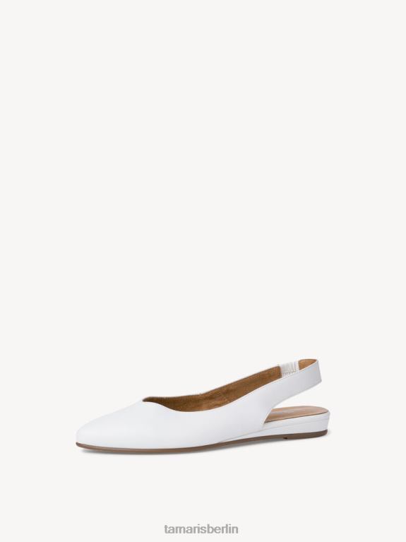 de Tamaris Frauen Leder-Sling-Pumps – weiß/weißes Leder 0LHV4921 Schuhe