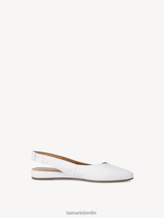 de Tamaris Frauen Leder-Sling-Pumps – weiß/weißes Leder 0LHV4921 Schuhe
