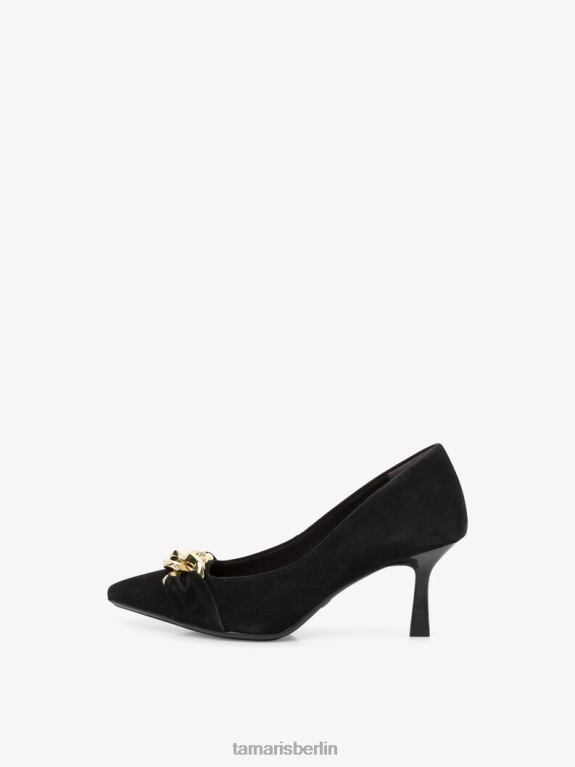 de Tamaris Frauen Lederpumps - Schwarz/Schwarz Sue 0LHV41986 Schuhe