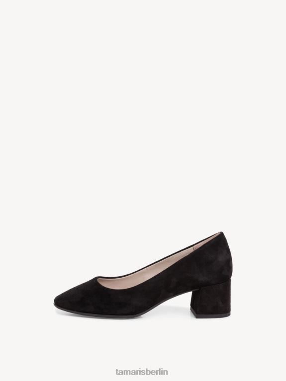 de Tamaris Frauen Lederpumps - Schwarz/Schwarzes Wildleder 0LHV41025 Schuhe