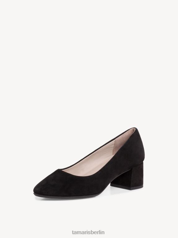 de Tamaris Frauen Lederpumps - Schwarz/Schwarzes Wildleder 0LHV41025 Schuhe