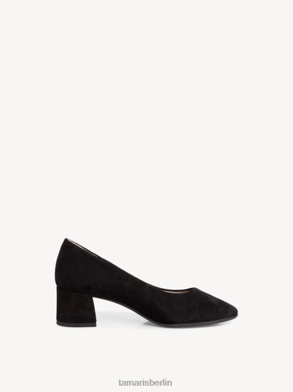 de Tamaris Frauen Lederpumps - Schwarz/Schwarzes Wildleder 0LHV41025 Schuhe