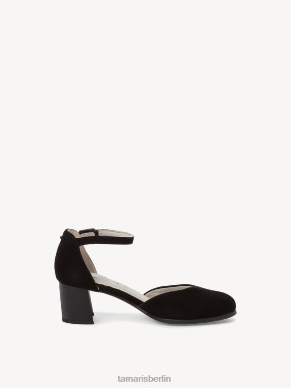 de Tamaris Frauen Lederpumps - Schwarz/Schwarzes Wildleder 0LHV41246 Schuhe