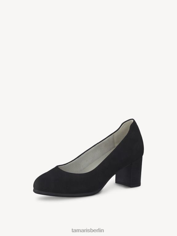 de Tamaris Frauen Lederpumps - Schwarz/Schwarzes Wildleder 0LHV41321 Schuhe
