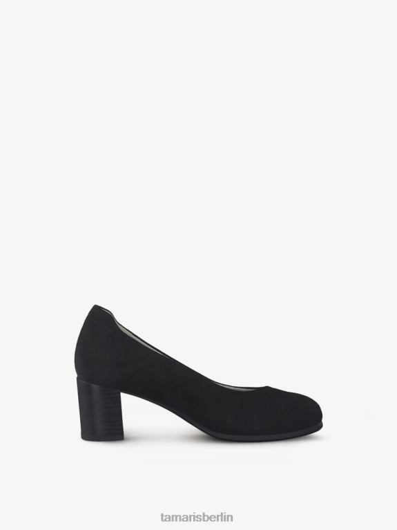 de Tamaris Frauen Lederpumps - Schwarz/Schwarzes Wildleder 0LHV41321 Schuhe