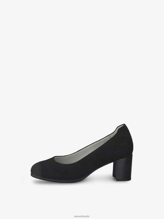de Tamaris Frauen Lederpumps - Schwarz/Schwarzes Wildleder 0LHV41321 Schuhe