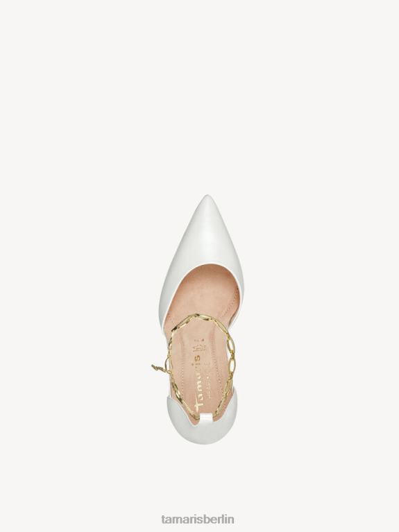 de Tamaris Frauen Lederpumps - weiß/weiße Perle 0LHV4486 Schuhe