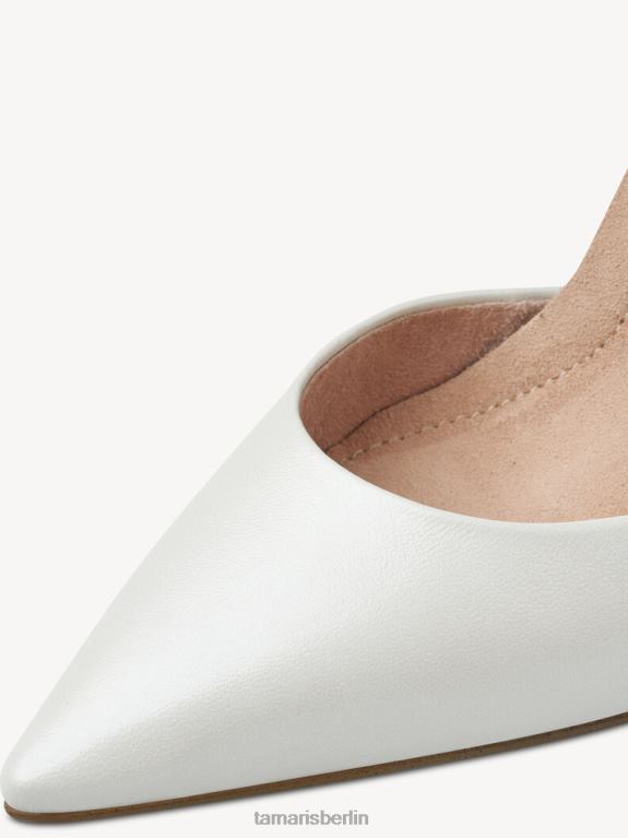 de Tamaris Frauen Lederpumps - weiß/weiße Perle 0LHV4486 Schuhe