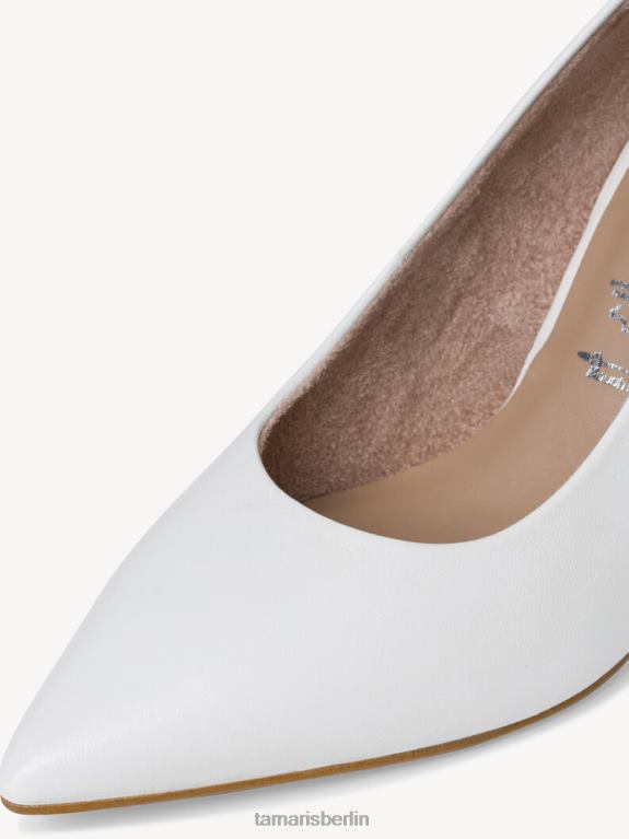 de Tamaris Frauen Lederpumps - weiß/weißes Leder 0LHV4466 Schuhe