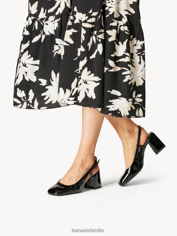 de Tamaris Frauen Slingpumps – Schwarz/Schwarzes Lackleder 0LHV41245 Schuhe