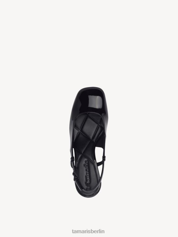 de Tamaris Frauen Slingpumps – Schwarz/Schwarzes Lackleder 0LHV41245 Schuhe