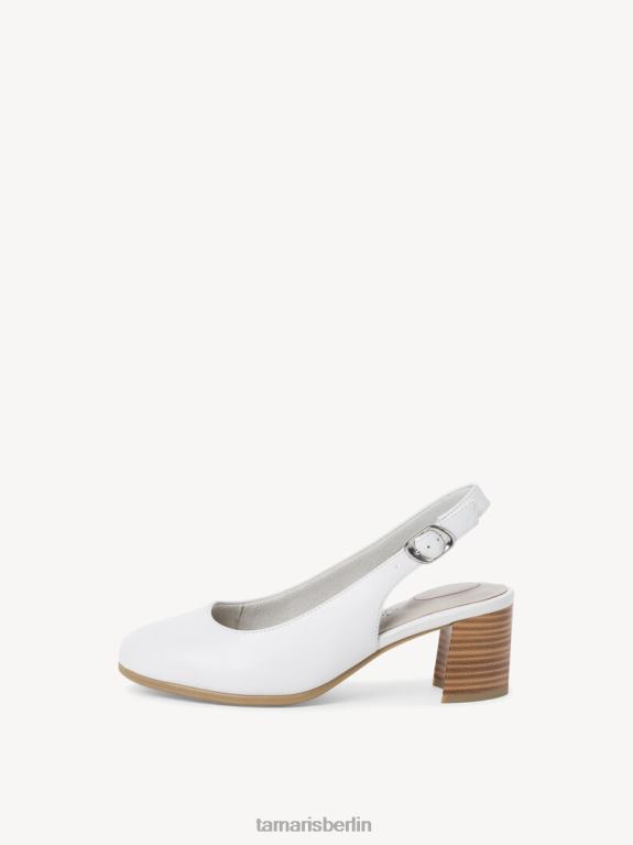 de Tamaris Frauen Slingpumps aus Leder – Weiß/Weißes Nappaleder 0LHV4294 Schuhe