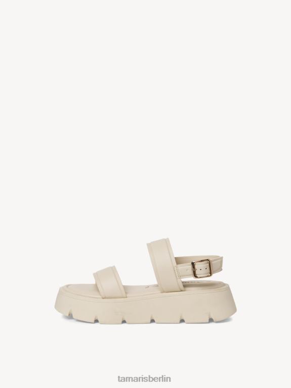 de Tamaris Frauen Ledersandale - Beige/Elfenbein uni 0LHV41506 Schuhe